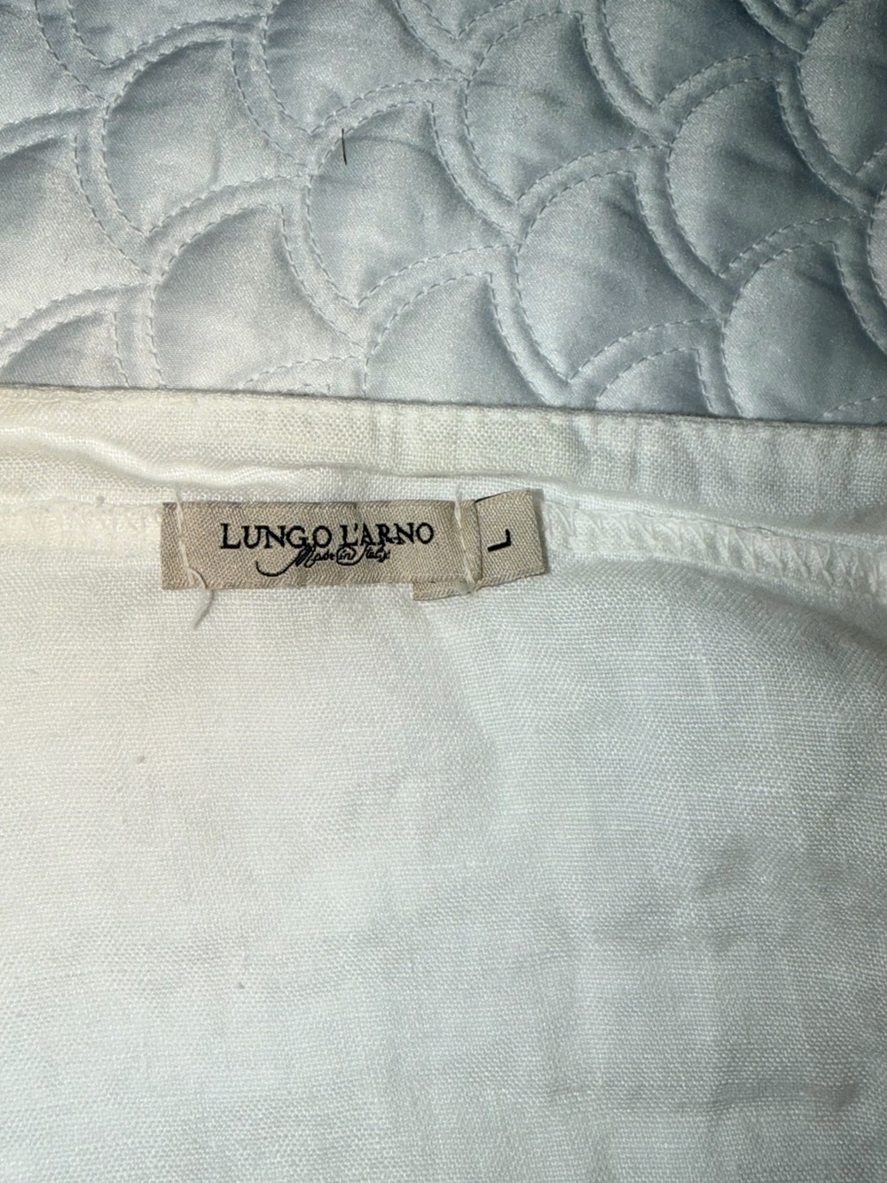 Light White Ruffled Button-Down Linen Shirt - Picture 11 of 11